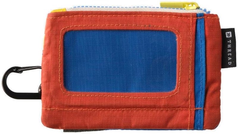 Thread Wallets Pouch Wallet – Compact Zip Wallet with Clear ID Window, Coin & Card Pockets, and Key Stash – Lightweight Rip-Stop Travel Wallet for Men & Women (Color Block) - Image 2